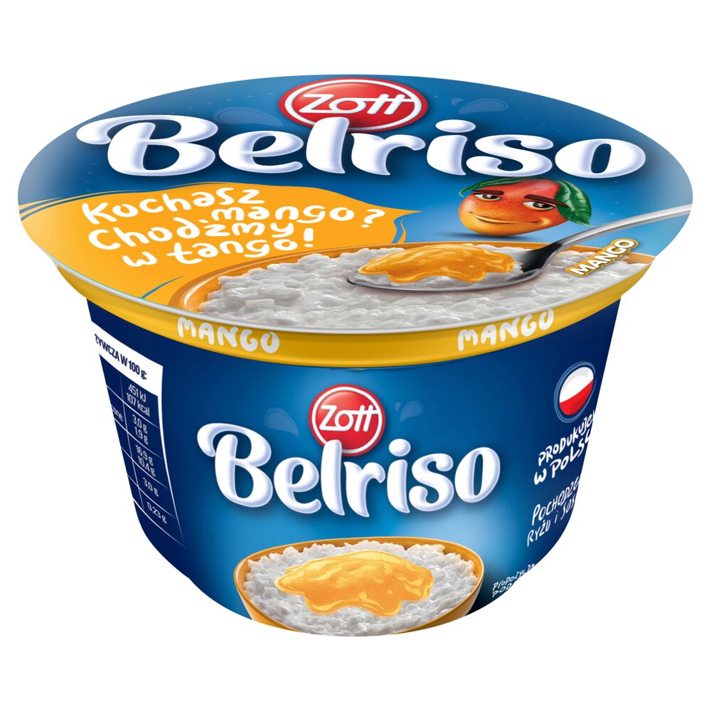 Zott Belriso Deser mleczny z ryżem mango 200 g. /szt.