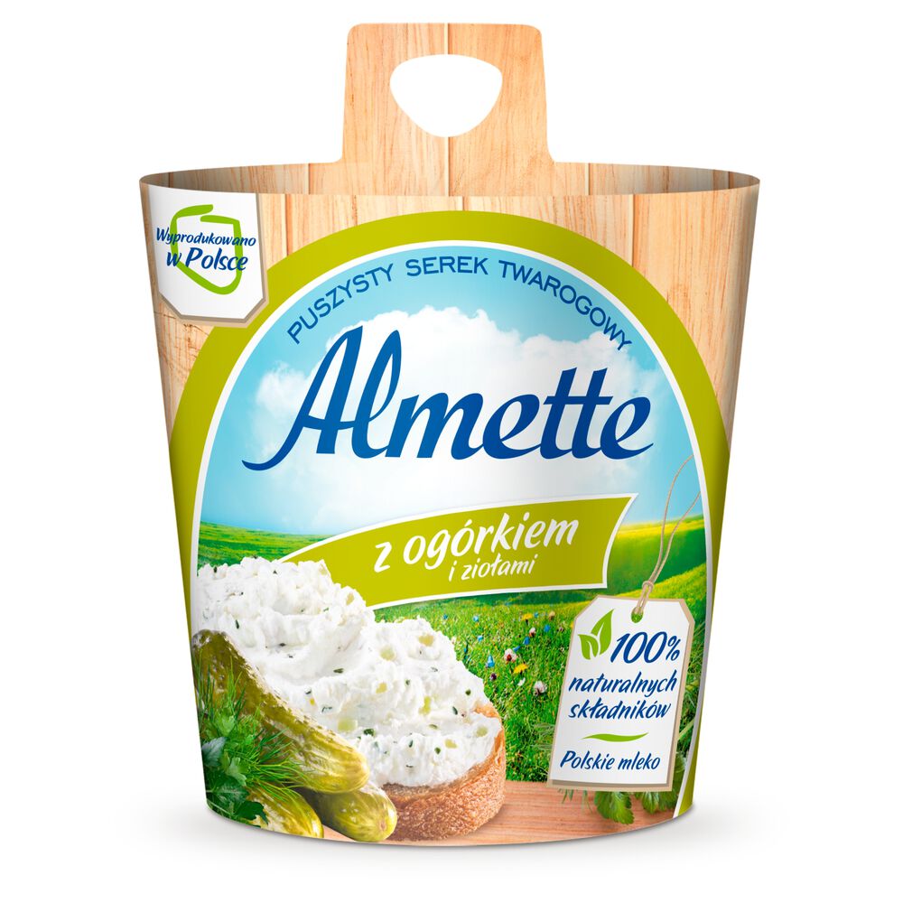 Almette Puszysty serek twarogowy z ogórkiem i ziołami 150 g. /szt.