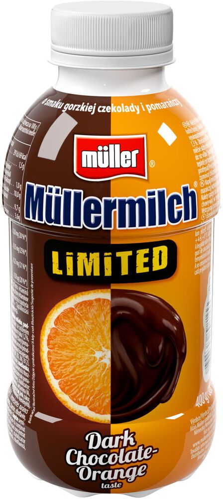 Müllermilch Napój mleczny o smaku gorzkiej czekolady i pomarańczy 400 g. /szt.