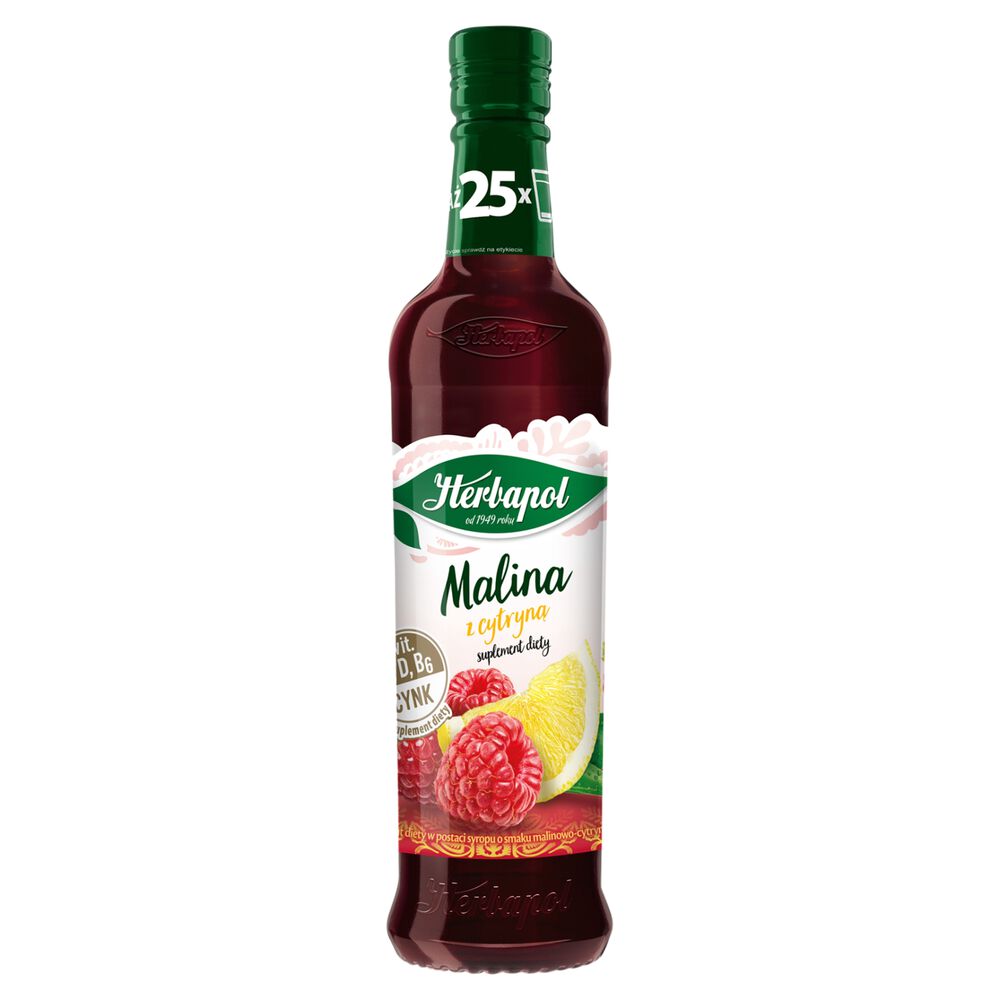 Herbapol Syrop malina z cytryną 500 ml. /szt.