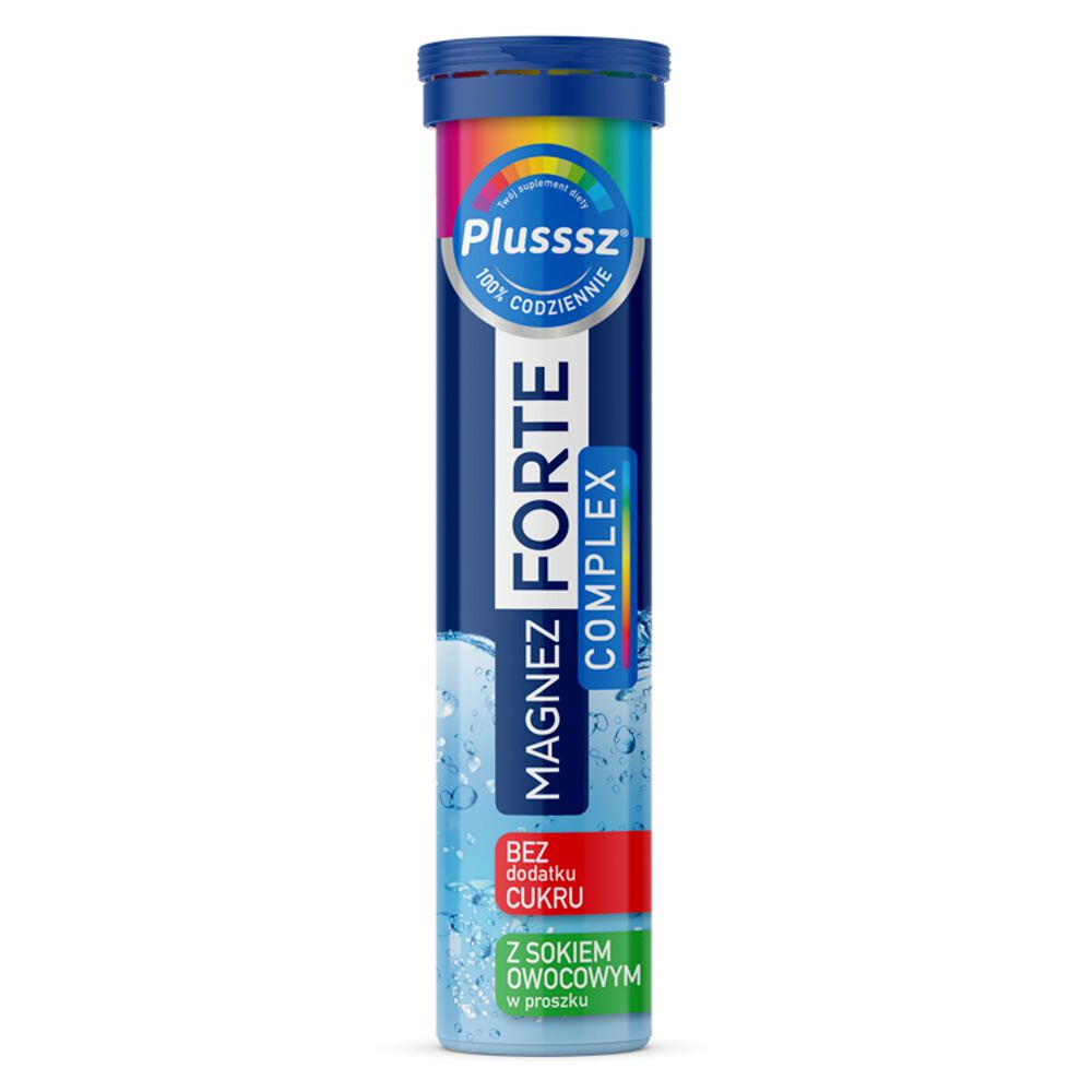 Plusssz Suplement diety magnez forte complex smak pomarańcza & grejpfrut (20 x 4 g) 80 g. /opak.